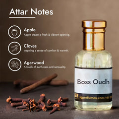 Boss Oudh Attar Bottle & Notes