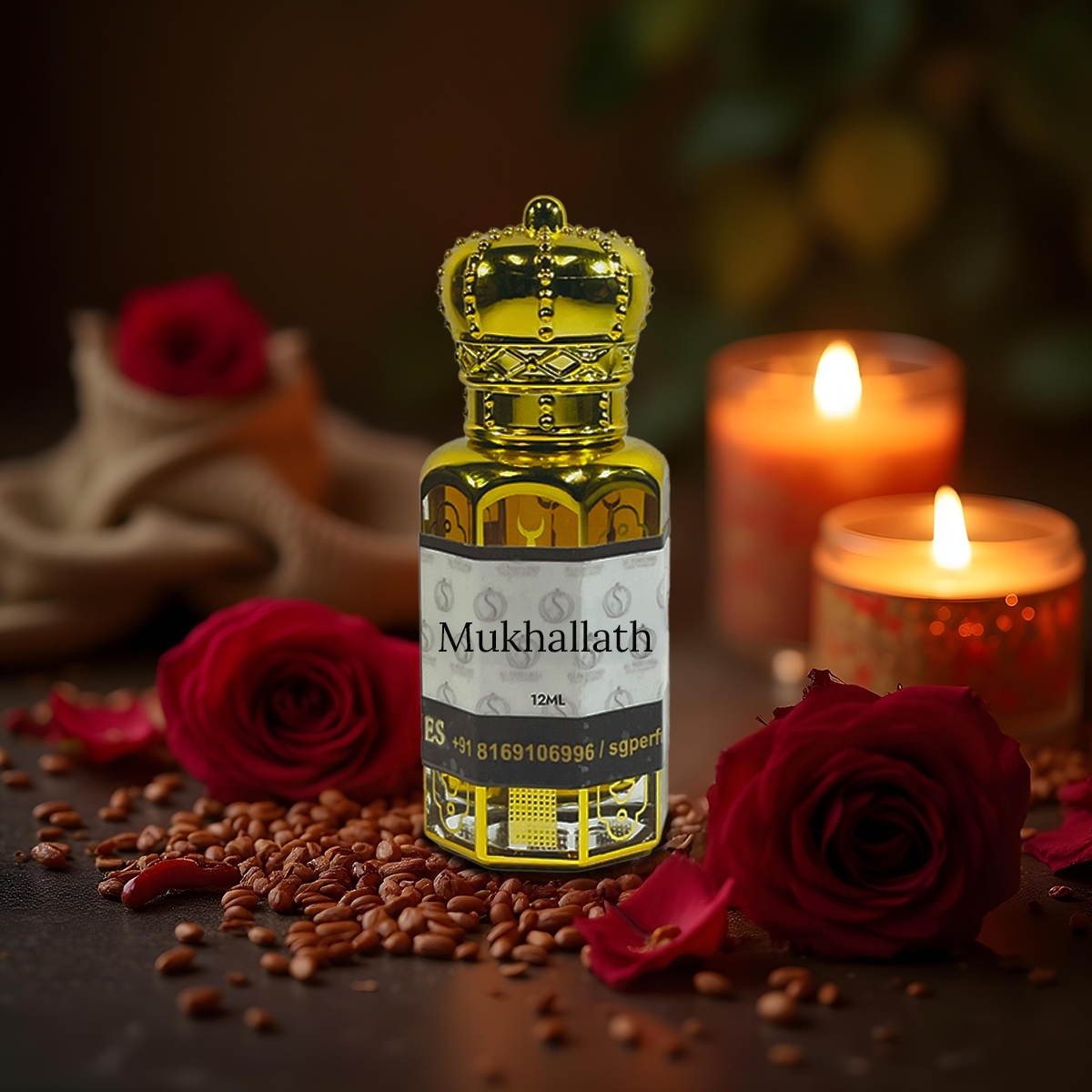 3 pcs Arabic Attar Set Mukhallath, Mukhallath H, Mukhallat Badar 12ml Each