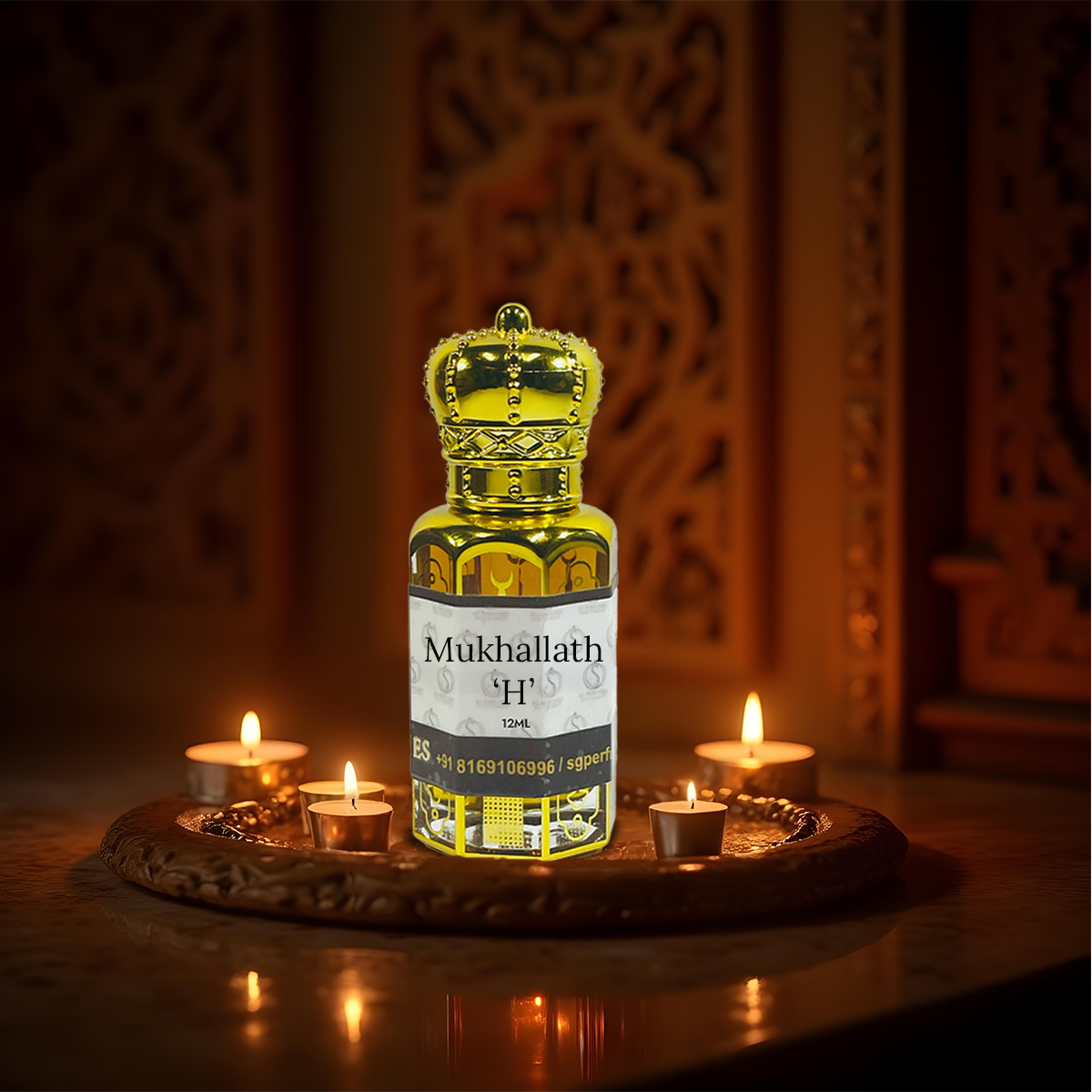 3 pcs Arabic Attar Set Mukhallath, Mukhallath H, Mukhallat Badar 12ml Each