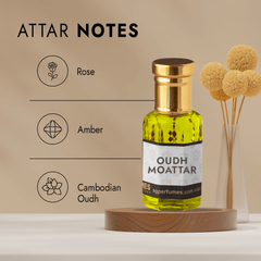 Oudh Moattar Attar Bottle with Notes