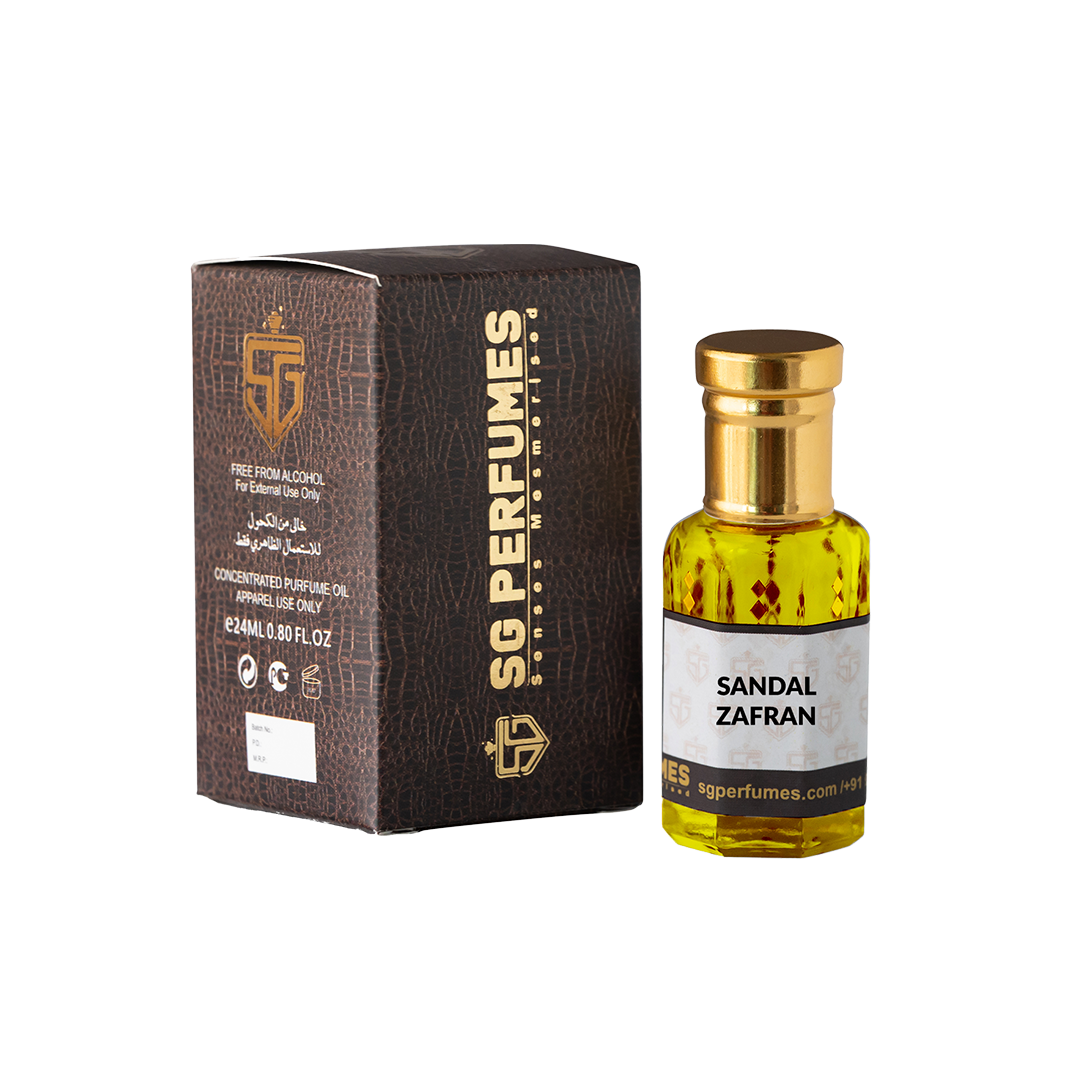 Sandal Zafran Attar Bottle with Box