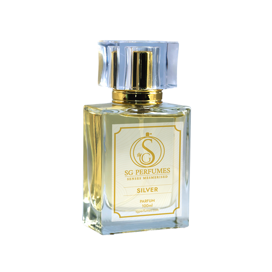 Silver Parfum with black and grey gradient