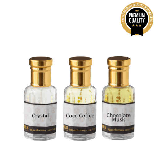 Crystal, Coco Coffee and Chocolate Musk Combo Set with white background