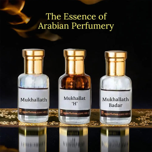 3 pcs Arabic Attar Set Mukhallath, Mukhallath H, Mukhallat Badar 12ml Each