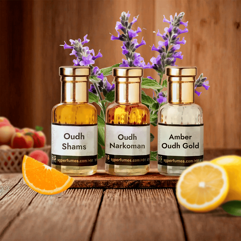Amber Oudh Gold, Oudh Shams, Oudh Narkoman- Arabic Set- 12ml each
