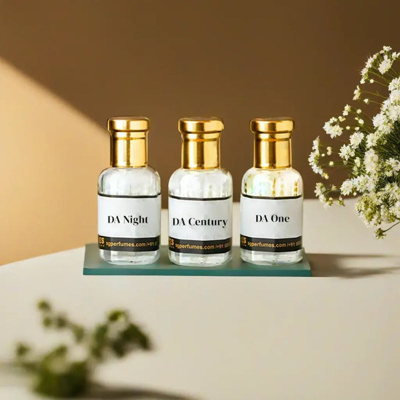 3 Pcs Unisex French Attar Sets, Da One, Da Century And Da Night 12 Ml Each