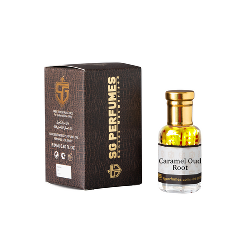 Caramel Oud Root Attar Bottle with Box